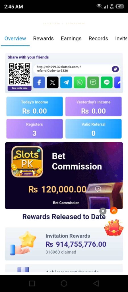 SlotsPK Refer & Earn